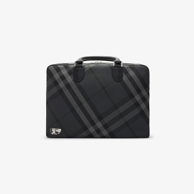 burberry grid check briefcase bag
